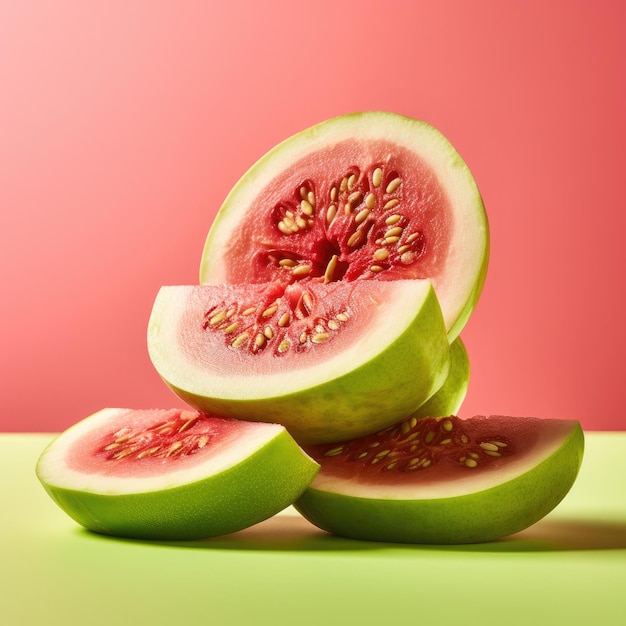 sliced juicy guava