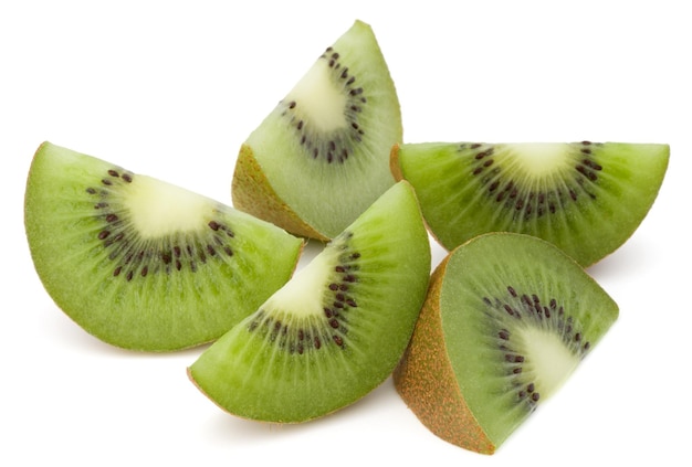 Sliced Kiwi fruit isolated on white background cutout