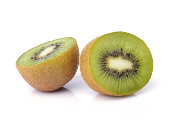 Sliced kiwi fruit isolated on white background