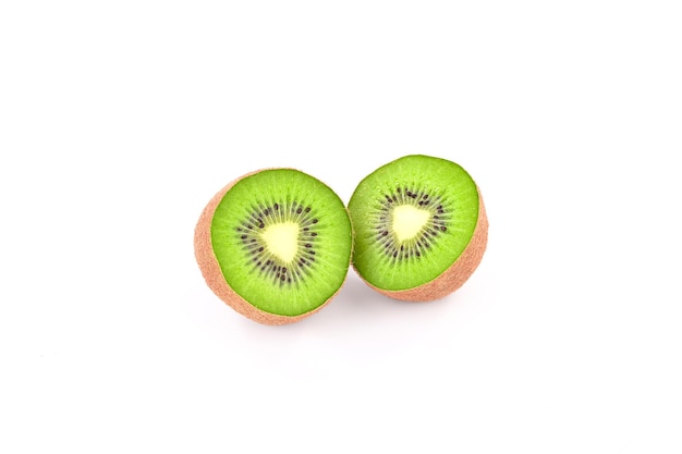 Sliced kiwi on white background