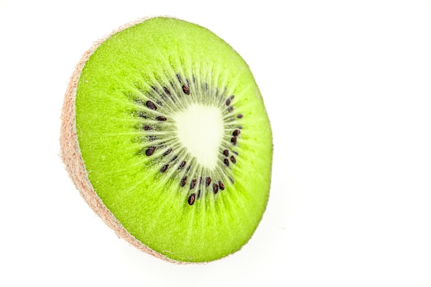 Sliced kiwi on white background