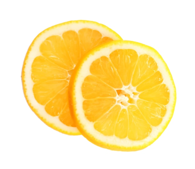 Sliced lemon isolated on white