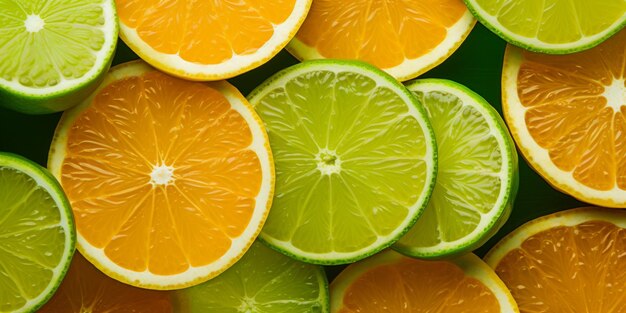 sliced lemon and lime texture generative ai