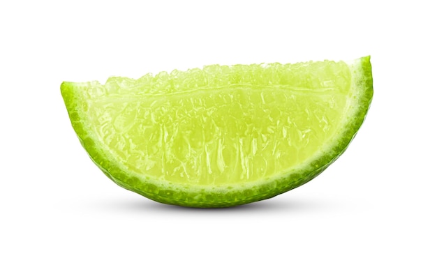 Sliced lime isolated on white background