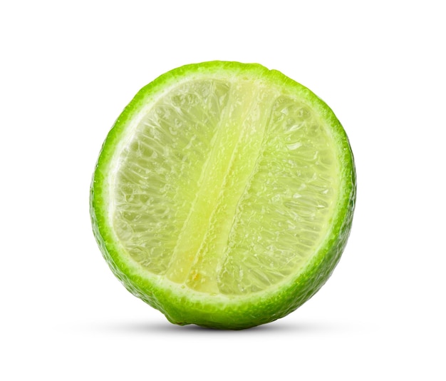 Sliced lime isolated on white background