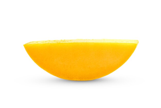 Sliced mango isolated on white background