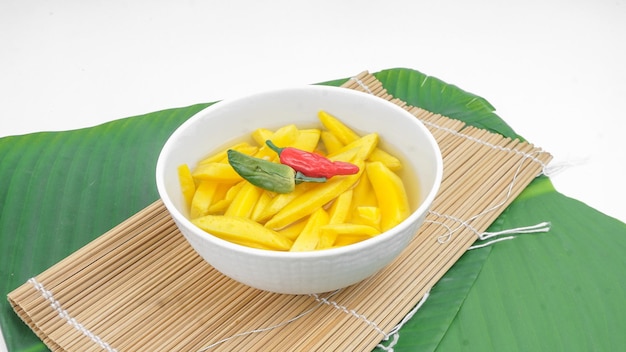 Sliced mango with chili Organic Fresh mango Indonesia traditional food