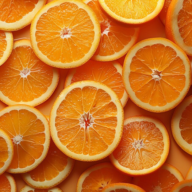 Sliced orange background fresh orange fruits as background top view