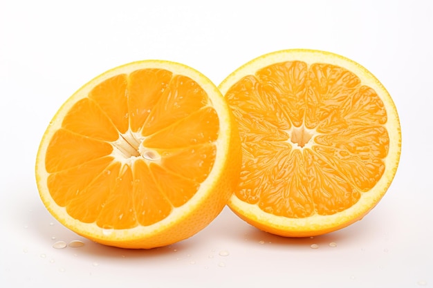 sliced orange isolated on white background