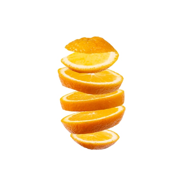 Sliced orange on a white background