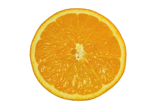 Photo sliced orange on a white background