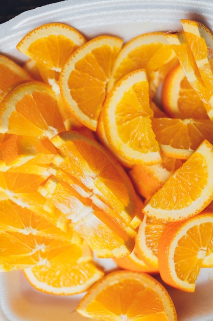 Sliced oranges in a bowl