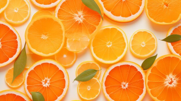 Sliced Oranges With Leaves