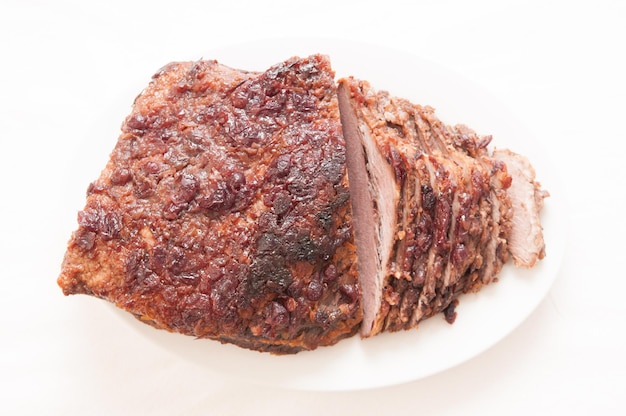 Sliced passover beef brisket