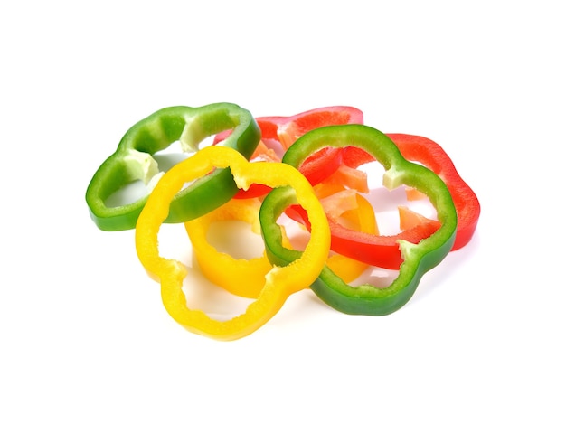 Sliced pepper isolated on white