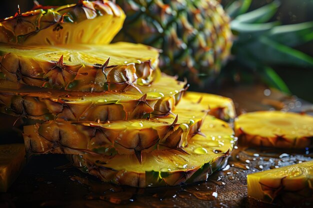 sliced pineapple path isolated