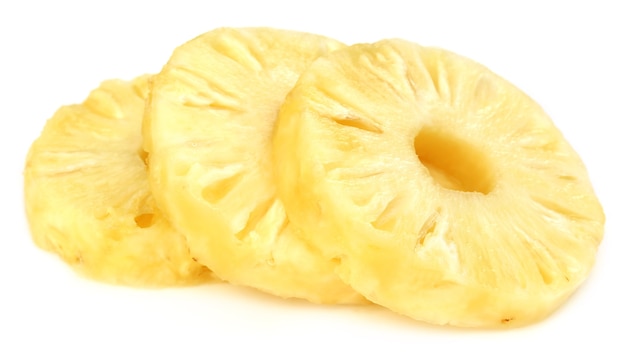 Sliced Pineapple over white background