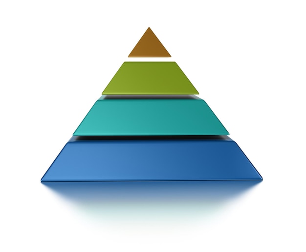 Sliced pyramic, 4 levels isolated over a white background