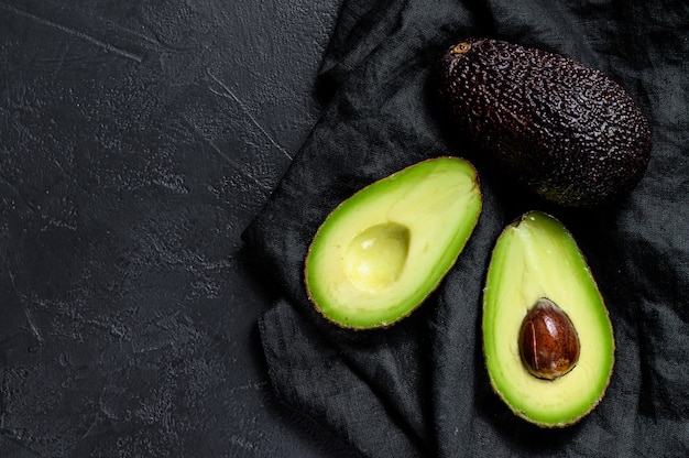 Sliced ripe avocado.