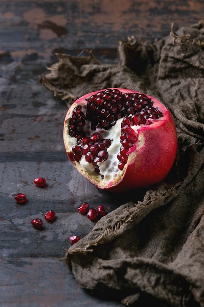 Sliced ripe pomegranate