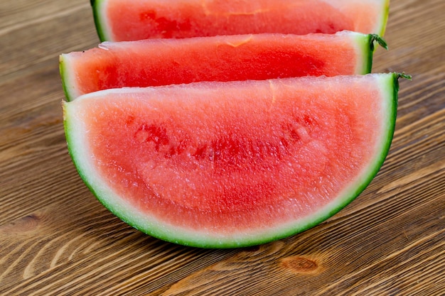Sliced ripe red watermelon without seeds