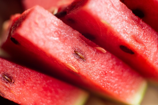 Sliced ripe watermelon closeup