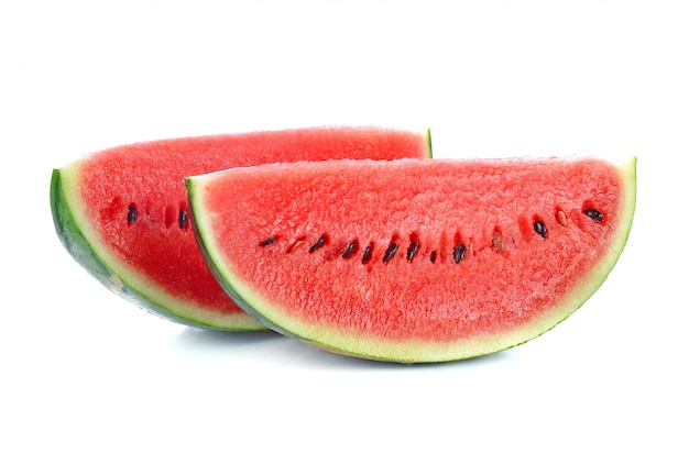 Sliced ripe watermelon isolated on white 