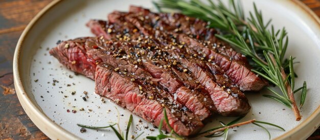 Sliced Steak With Rosemary