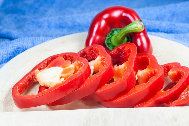 Sliced sweet pepper