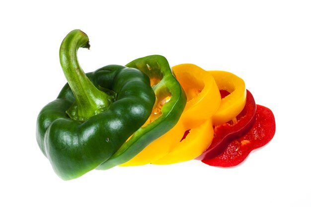 Photo sliced sweet pepper