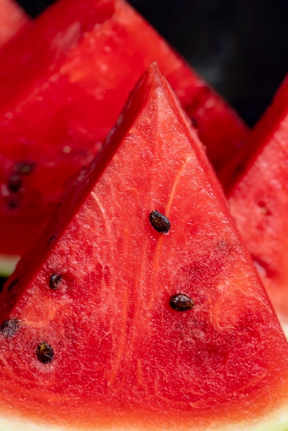 Sliced sweet watermelon of red color