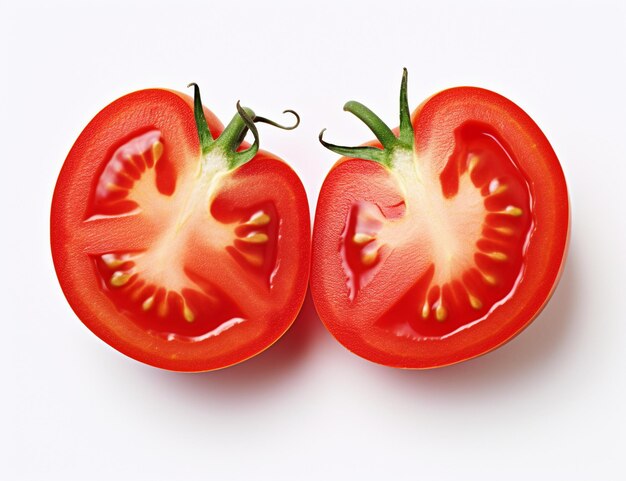 Sliced tomato isolated on white background