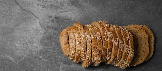 Sliced traditional sourdough bread