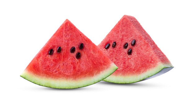 Sliced of watermelon isolated on white background.