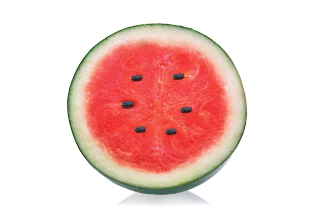 Sliced of watermelon isolated on white.