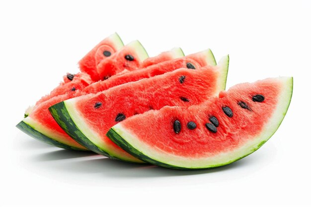 Photo sliced of watermelon isolated on white