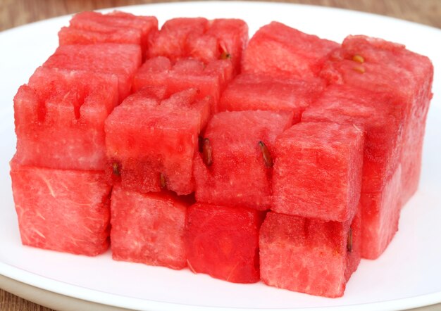 Sliced watermelon on a plate