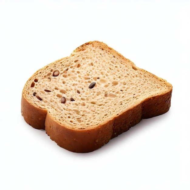 Sliced wholegrain bread on a white background Generative AI