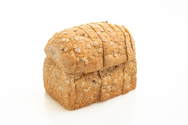 sliced wholegrain bread on white