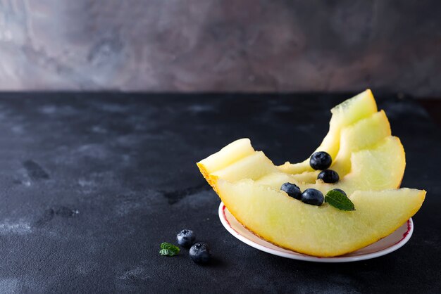 Sliced yellow melon