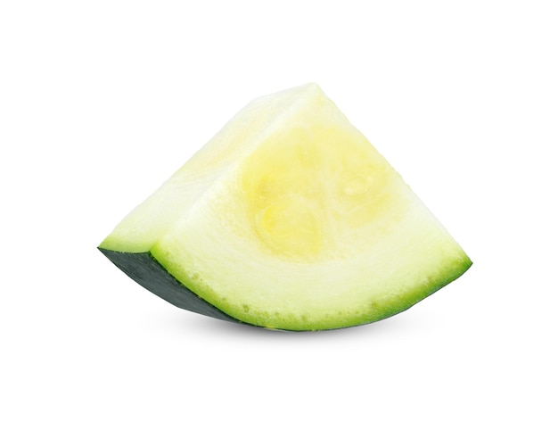 sliced zucchini vegetable isolated on white background