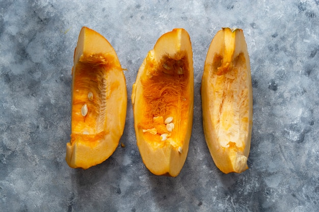 Slices of baked pumpkin