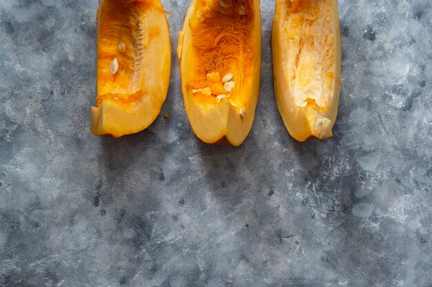 Slices of baked pumpkin