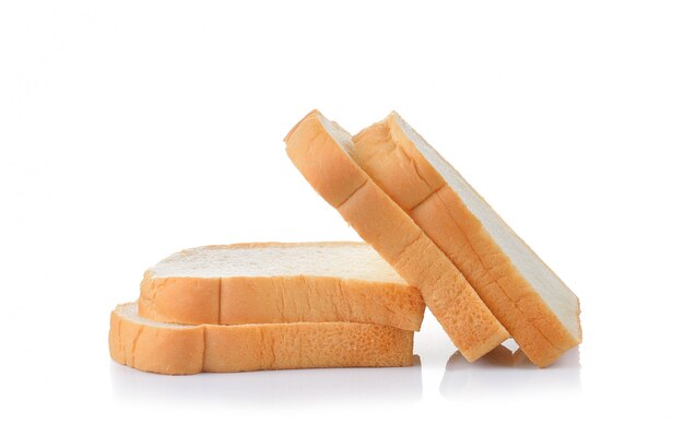 Slices of bread isolated on white