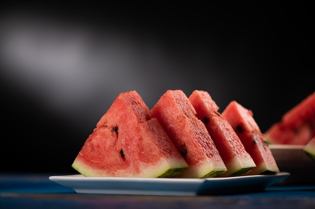 Slices of fresh juicy watermelon