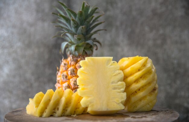 slices of fresh peeled pineapples