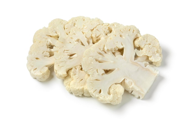 Slices of fresh raw cauliflower