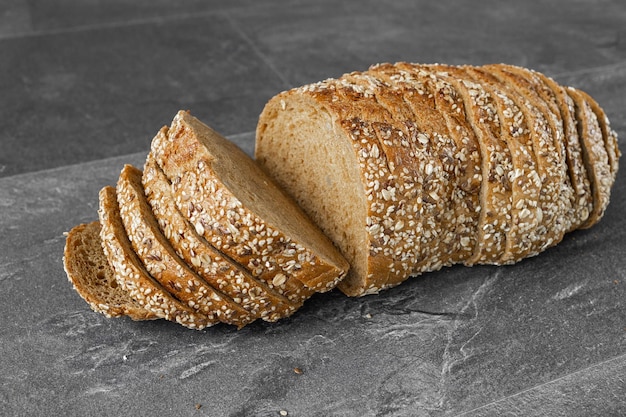 Slices of freshly baked homemade sour dough bread