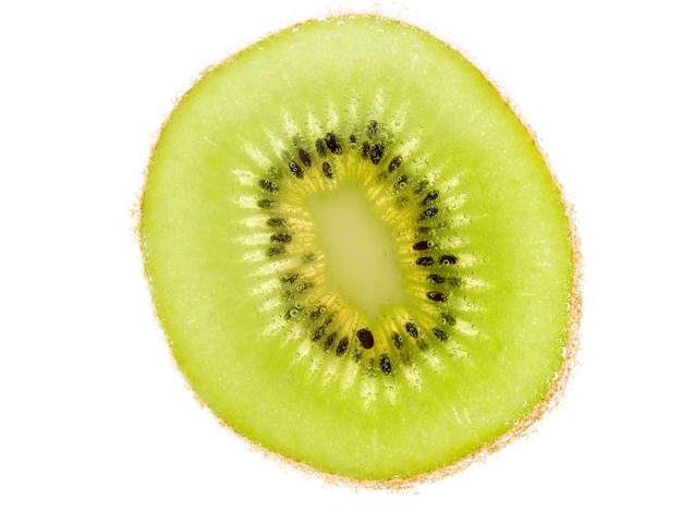 Slices kiwi fruit isolated on white background.