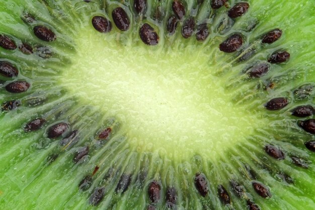 Slices of kiwi fruit texture background macro shot